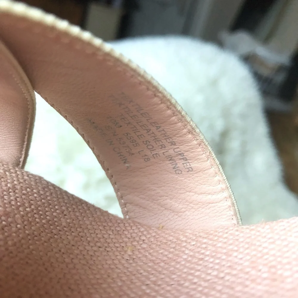 Tory Burch Pink and Tan Wedge Sandals size 10-11